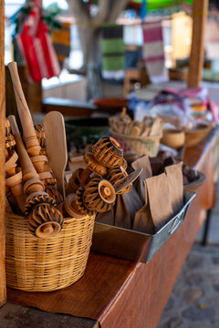 Mexican Market stall with Molinillo tools