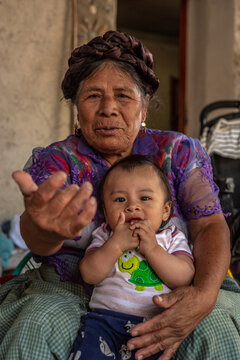 Mexican Grandmother with child portrait