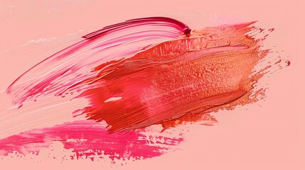Abstract red and pink brush strokes on a pink background.