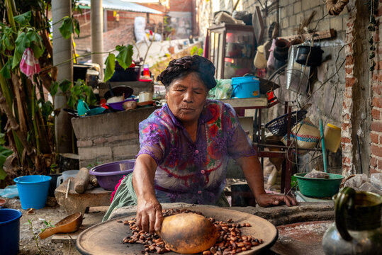 Senior Indigenous woman working portrait