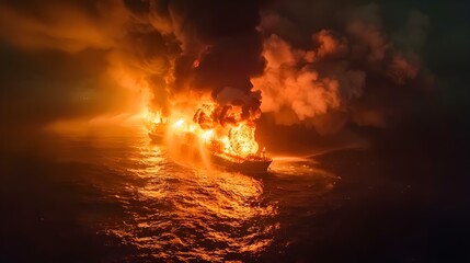 Midnight Inferno: The Ocean's Blaze. Concept Exploring Underwater, Deep Sea Creatures, Ocean Mysteries, Underwater Photography