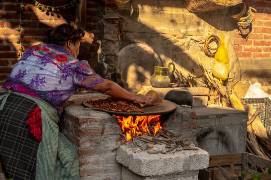 Native Mexican woman in the workshop
