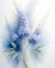 Ilustracja niebieskie kwiaty