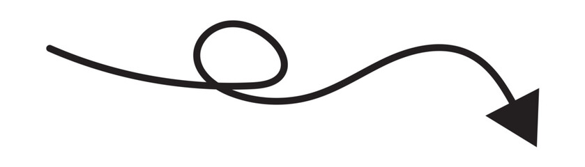 linear hand drawn arrow icon. Funny vector black and white arrow icon. Isolated monochrome doodle arrow icon on white background in eps 10.