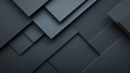 Geometric composition of overlapping dark gray rectangles on a textured surface. Abstract modern design concept with minimalist style for design and print - obrazy, fototapety, plakaty