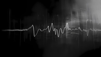 Naklejka premium Abstract Light Heartbeat Monitor Pattern on a Dark Background