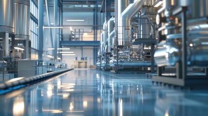 Fototapeta premium modern industrial technology with high-resolution images showcasing a factory plant equipped with advanced machinery and production lines, emphasizing precision and efficiency.