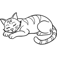 tired-cat-lying-on-its-stomach vector illustration