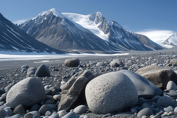 Antarctic dry valley landscape, area free of snow and ice in the otherwise ice-covered continent