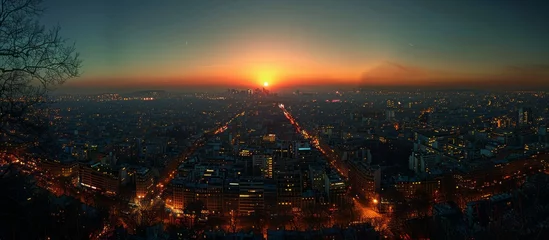 Fotobehang Aerial View of Paris France At Night © Jardel Bassi