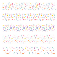 Confetti brush stroke png pastel pattern set
