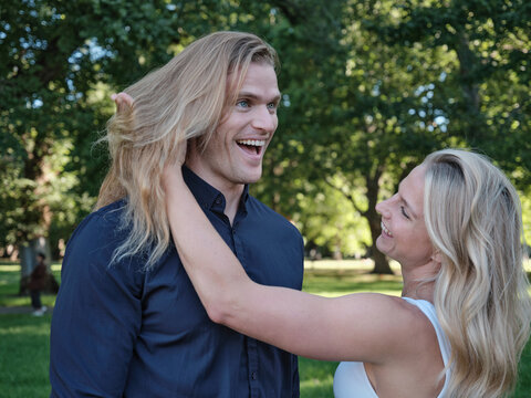 A BTS moment during photoshoot with models