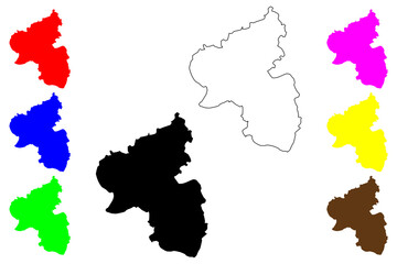 Rhineland-Palatinate (Federal Republic of Germany, State of Germany) map vector illustration, scribble sketch Rhineland-Palatinate map - obrazy, fototapety, plakaty