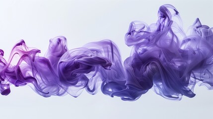 violet ink floating on white background