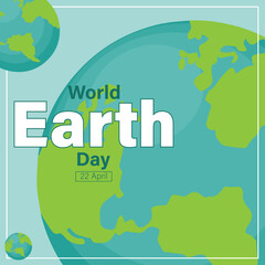 earth day, campaign vector poster template design with earth illustration.