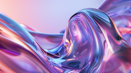 3D render of a smooth, flowing shape with a glossy, metallic surface.