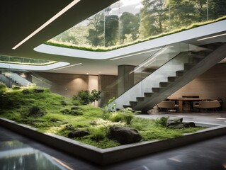 An Architect's Innovative Office Design with Indoor Garden, Daytime