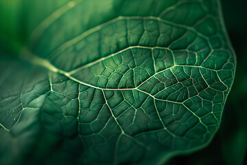 Macro Photography of a Lush Green Leaf - A Botanist's Guide - obrazy, fototapety, plakaty