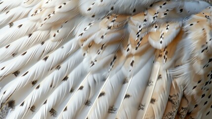 The soft, downy feathers of an owl's wing are a marvel of nature. They are designed to help the owl fly silently, so it can surprise its prey.