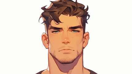 A man s doodle avatar featuring a unique hairstyle and default face