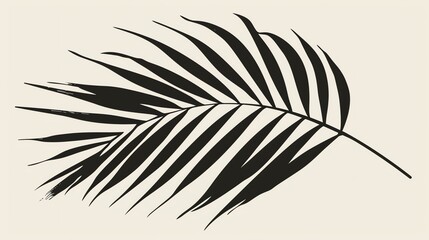 The image is a black and white drawing of a palm leaf. It is a simple and elegant design that would be perfect for a variety of projects.