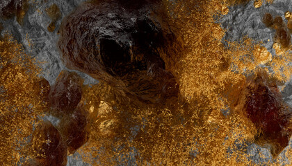 Colorful yellow minerals photographed in studio.