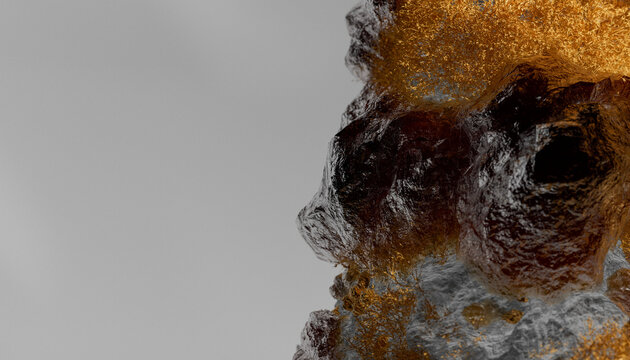 Colorful yellow minerals photographed in studio.