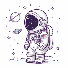 Cute astronaut illustration character