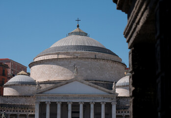 Campania,  Napoli, Basilica reale pontificia di San Francesco di Paola, colonne, architettura...