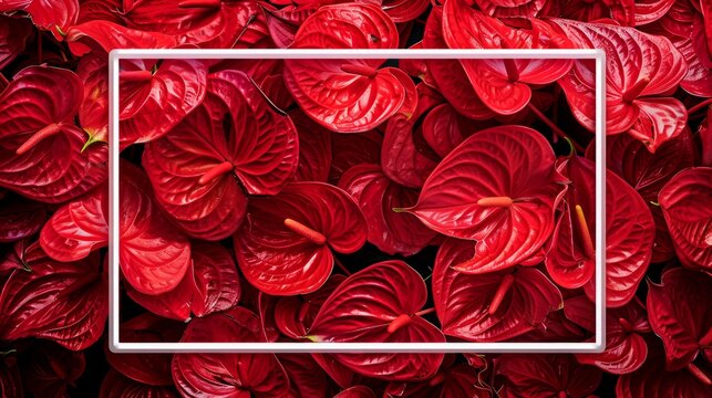 A stunning image showcasing a lavish array of vibrant red Anthurium flowers, highlighting the beauty and unique texture of these tropical plants.