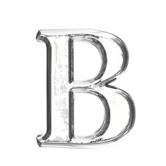 Ice 3d symbol in a silver frame. letter b