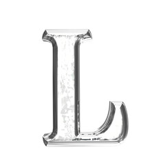 Ice 3d symbol in a silver frame. letter l