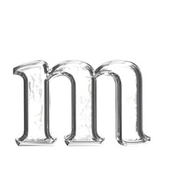 Ice 3d symbol in a silver frame. letter m