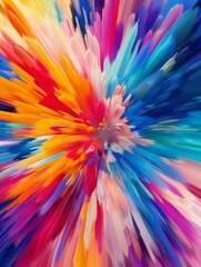 Colorful Explosion: A Mesmerizing Array of Vibrant Colors Exploding fromCentral Point.