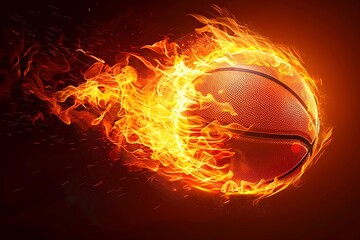 Flaming Basketball 2. Flaming basketball logo elements for black & white backgrounds. .