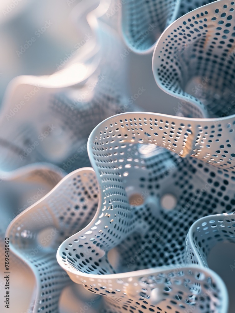 Poster organic forms evolve into structured divisions: abstract artistic creation