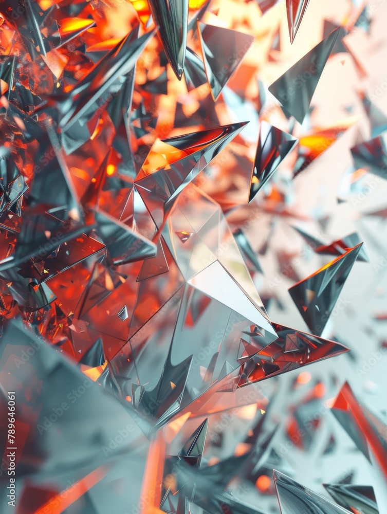 Poster irregular shapes overlapping creating abstract geometric pattern