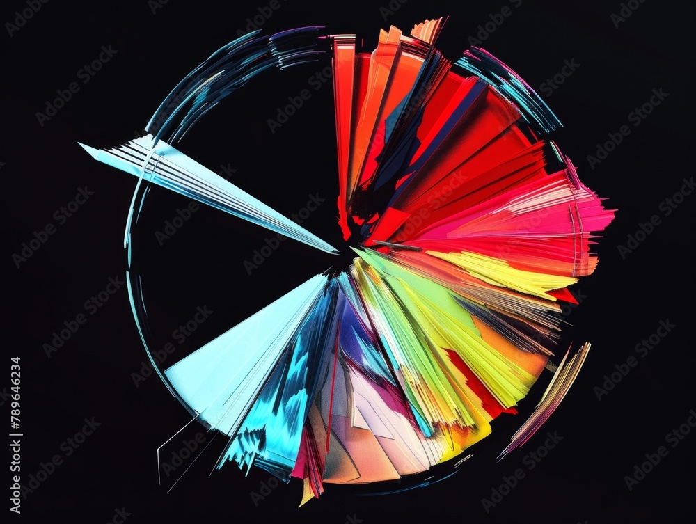 Poster harmonious fusion of color and form creating abstract art masterpiece