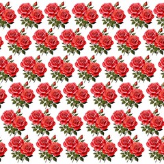 Red rose pattern for fabric print, paper print and others, seamless pattern with red roses