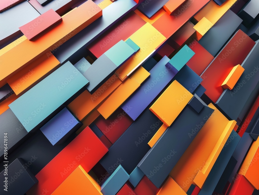 Poster angular geometric shapes design abstract modern colorful pattern composition