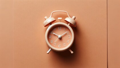Fototapeta na wymiar vintage alarm clock on light blue color background