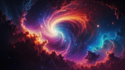 Beautiful cosmic Outer Space background Wallpaper Illustration
