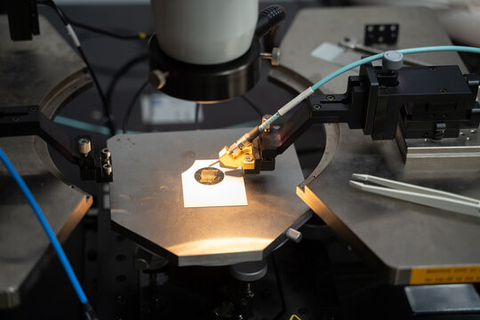 Close Up Of Semiconductor At Microscope
