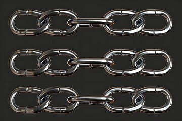 Metal chain links vector illustration isolated .