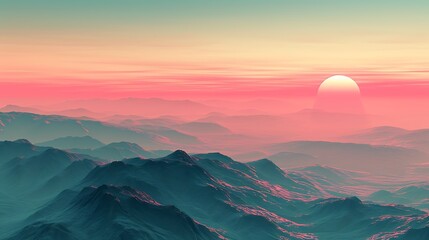 An Alien Sunrise on a Distant Exoplanet, Painting the Sky with Unearthly Colors and Illuminating a Landscape Beyond Imagination