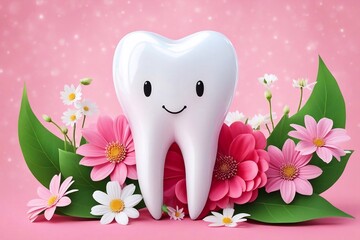 tooth with flower