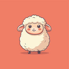 Naklejka premium Cute sheep cartoon illustration vector design for children