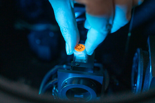 Anonymous Scientist Working With Diode Laser