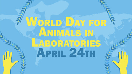 World Day for Animals in Laboratories vector banner design