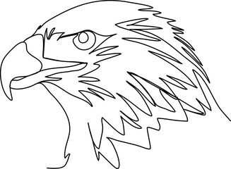 Eagle. One line drawing vector illustration.